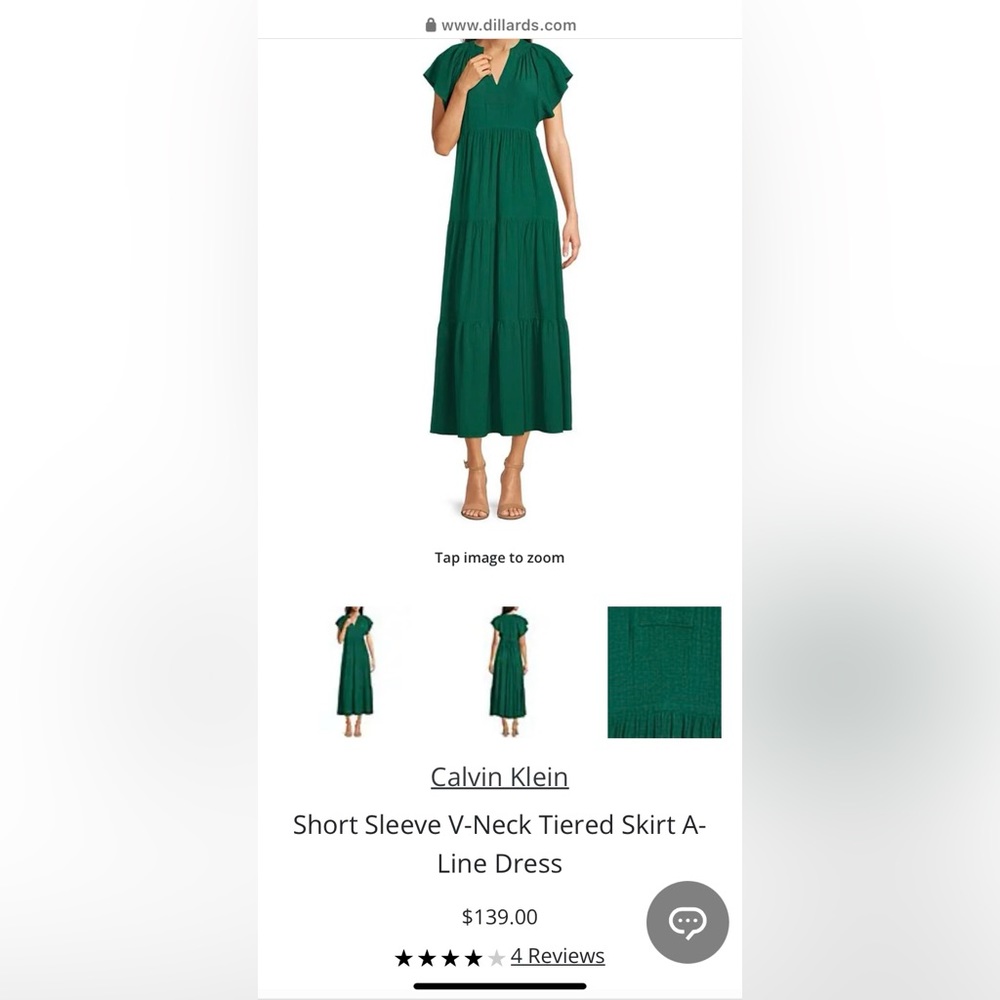 calvin klein BRAND NEW W TAGS gorgeous green dress!